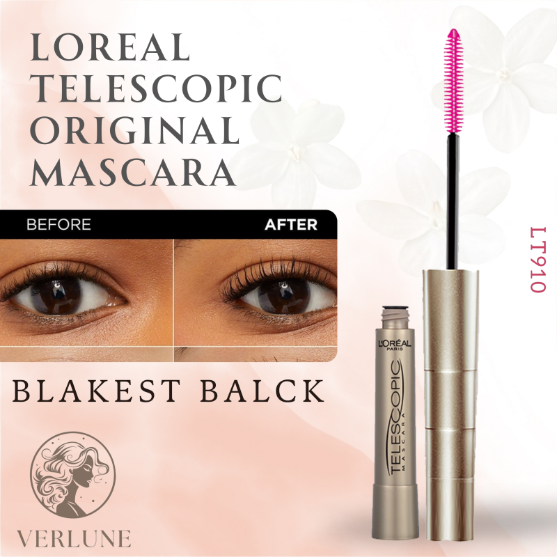 LOREAL TELESCOPIC ORIGINAL MASCARA - 910 BLACKEST BLACK /8 ML